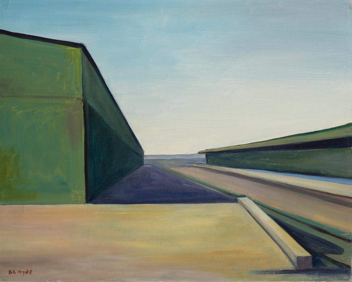 Tacoma artist B.L. Hyde reduced this industrial scene into shapes and forms.