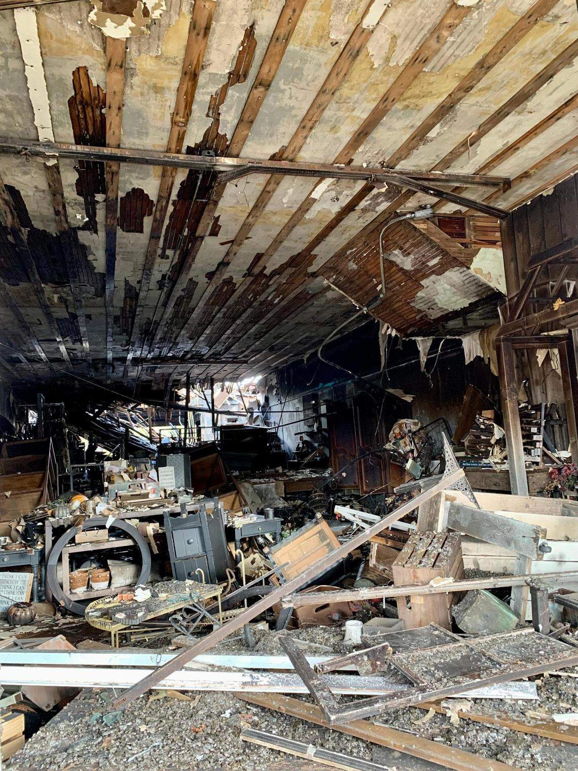 The remains of Whispering Hills Market on Nov. 2, 2022.