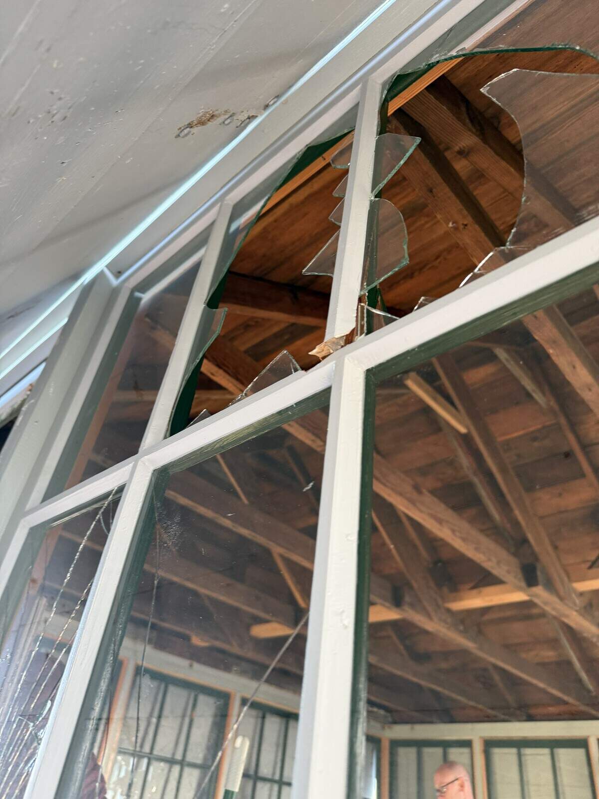 High Rock Lookout’s recently restored windows were smashed last Tuesday by vandals.