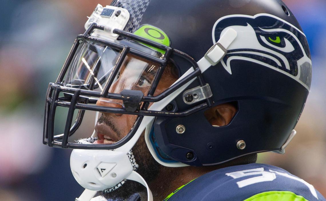 Seahawks linebacker Bobby Wagner prior to the Seattle Seahawks playing the Tennessee Titans in an NFL football game at Lumen Field in Seattle, Wash., on Sunday, Sept. 19, 2021.
