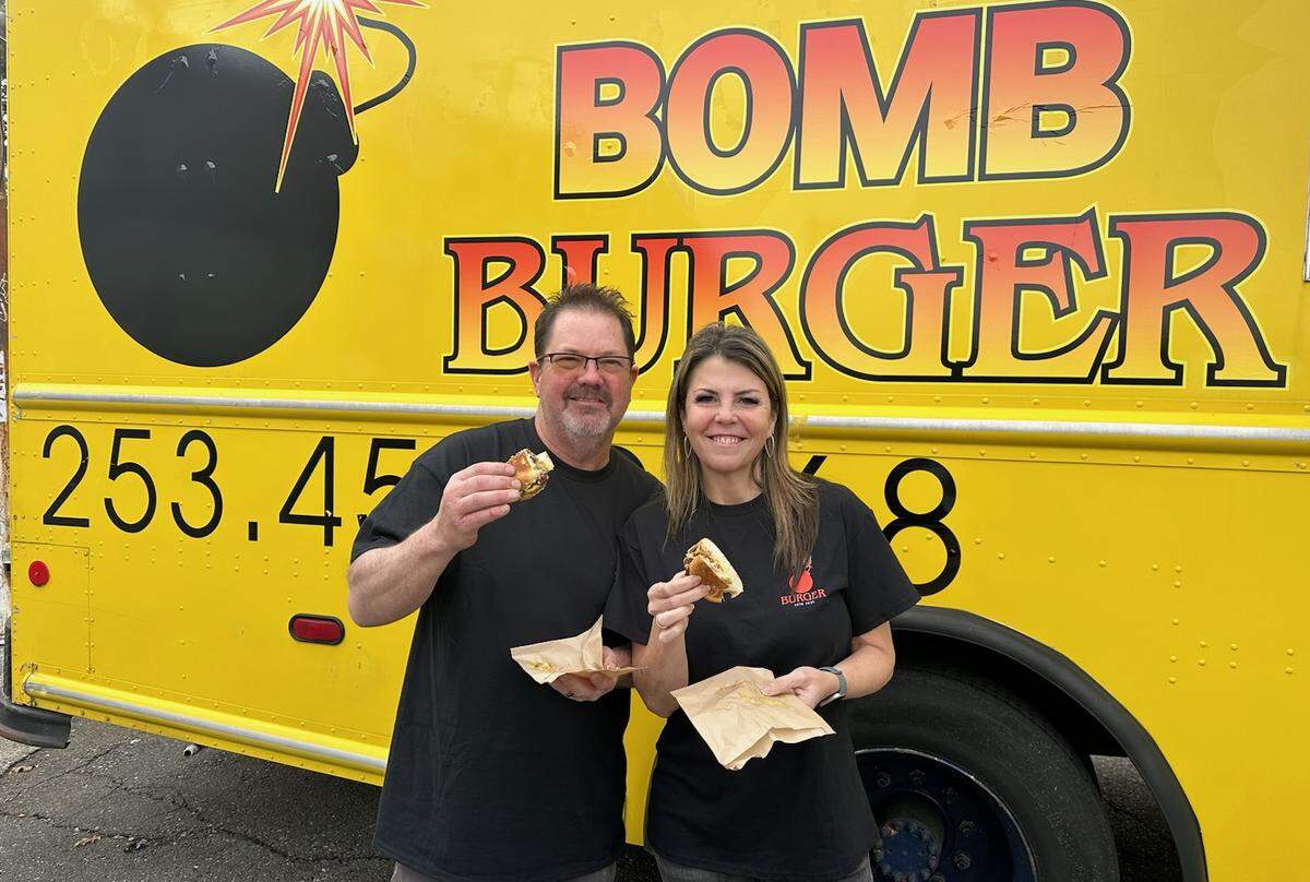 Jim and Erin Wick transformed their It’s Greek To Me mobile catering truck into the Bomb Burger food truck, which they introduced on Sixth Ave in early 2024.