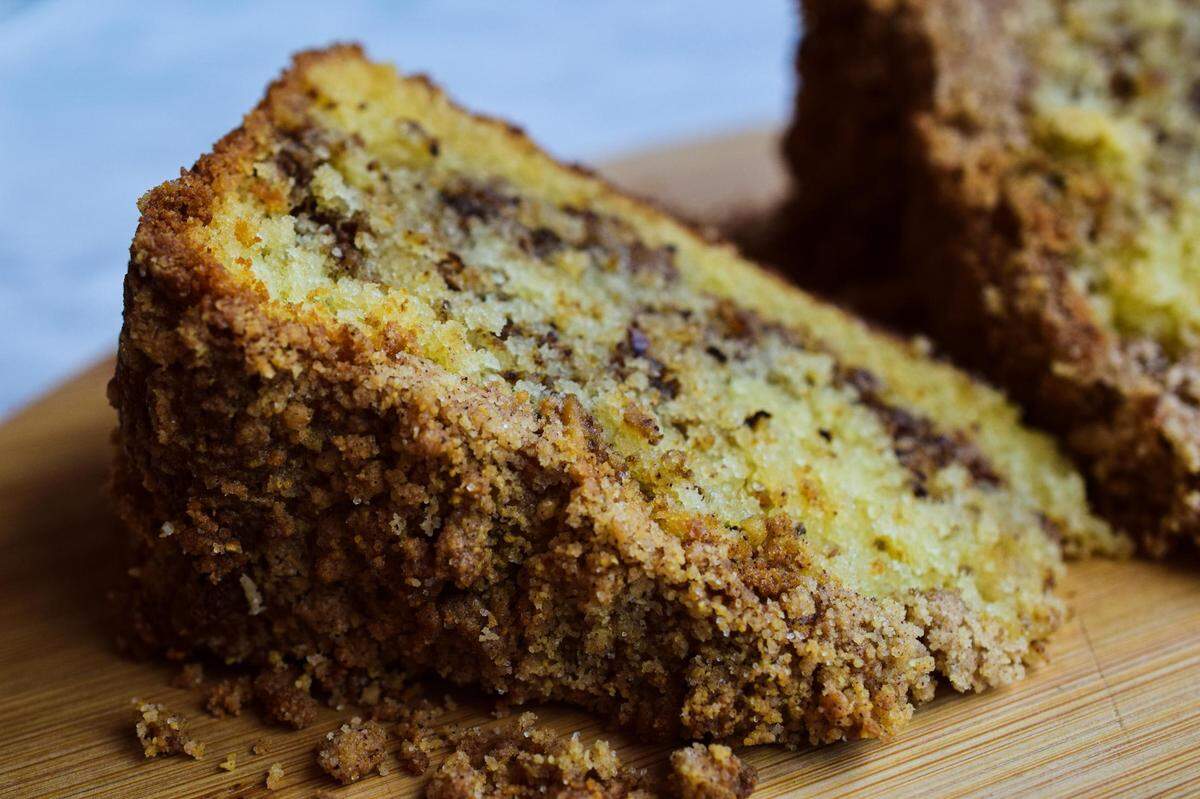 The team is particularly proud of the coffee cake, moist, twirled with cinnamon and topped with a flavorful crumble.