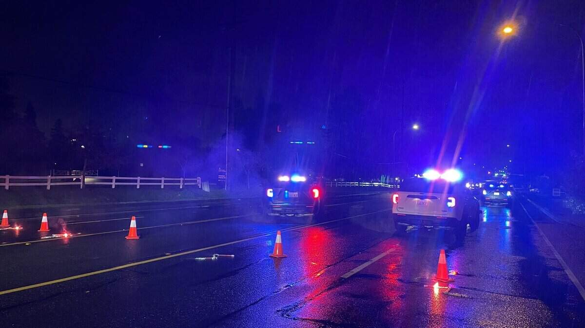 The roadway is closed at state Route 161 on South Hill following a crash on Friday morning.