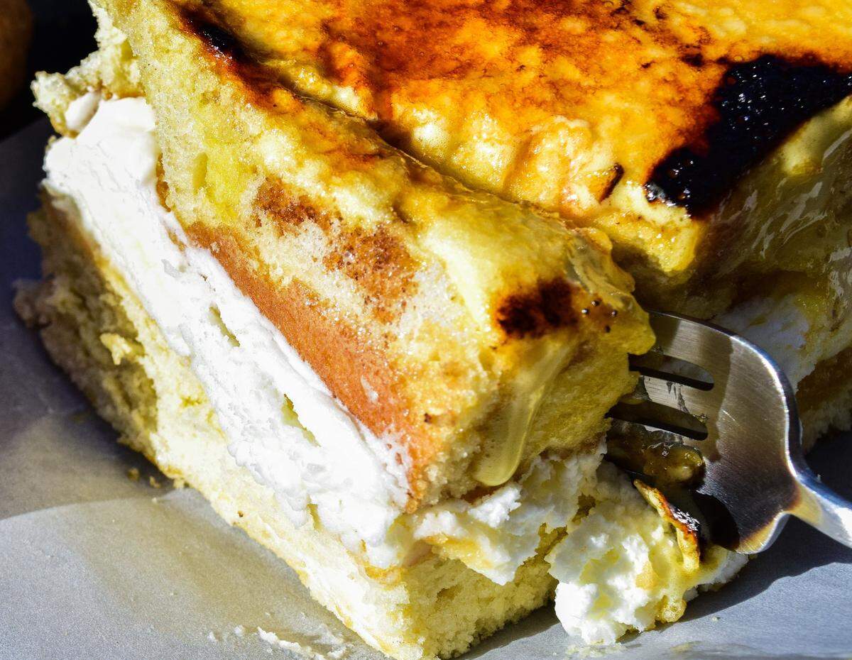 The massini, an Uruguayan specialty, consists of sponge cake, fresh meringue and a caramelized sugar top. Find it at Old Times Bakery, which moved from Tacoma to a bigger location in University Place earlier this year.