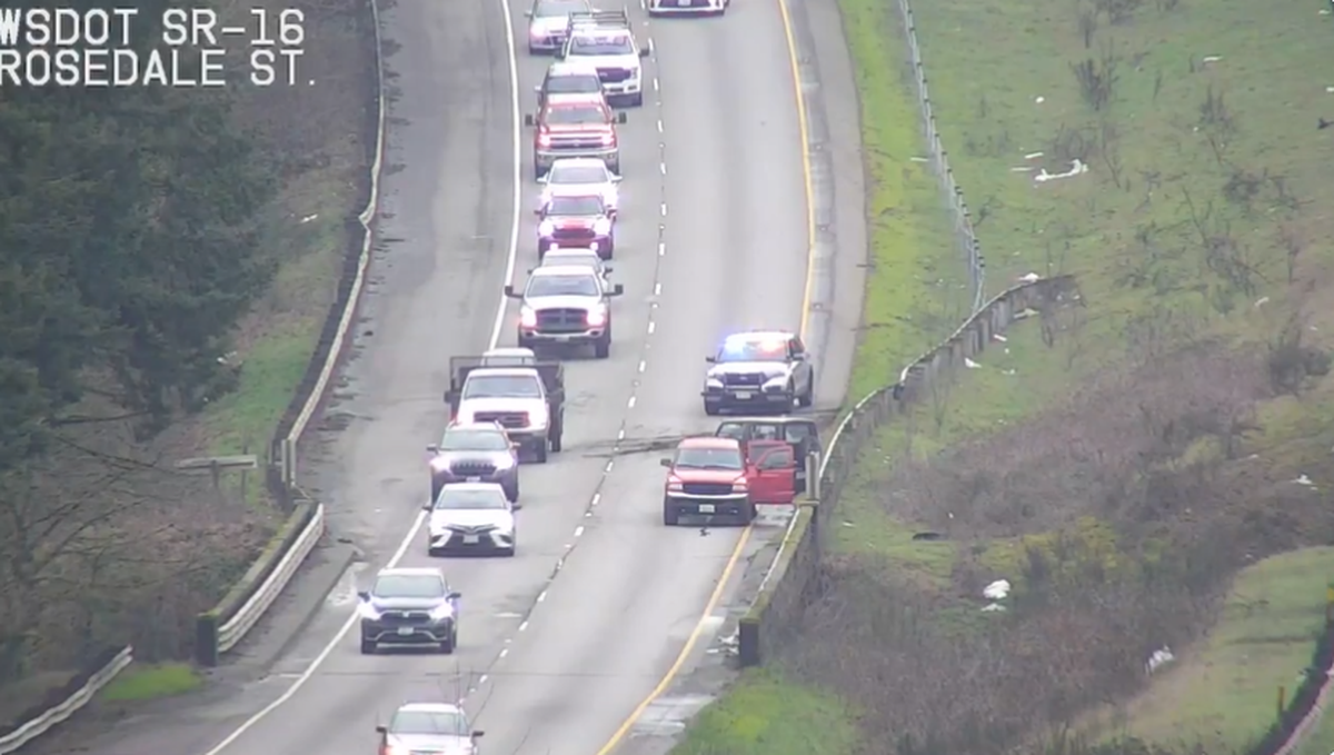 The Washington State Department of Transportation reported a wreck on state Route 16 near Rosedale Street Feb. 20, 2024.