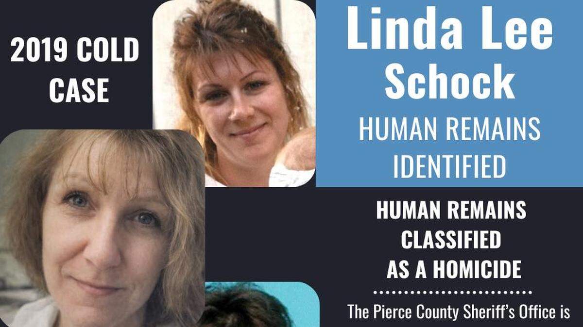 Undated pictures of Linda Lee Schock, whose body was found in Lake Tapps on Aug. 28, 2019. Police believe her death was a homicide and are asking the public for help.