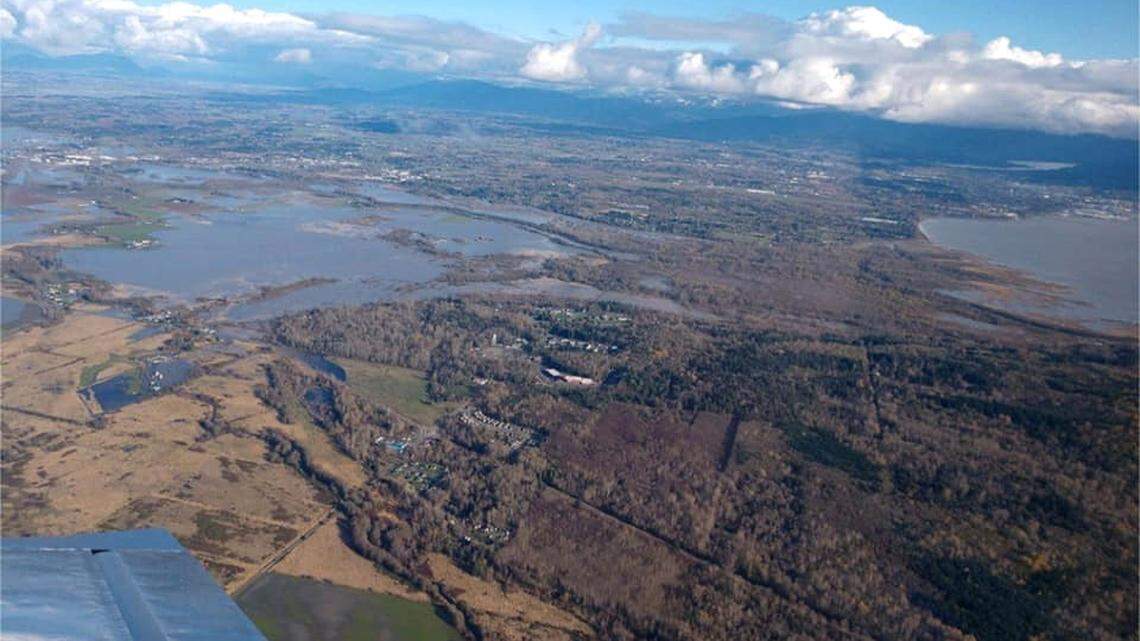 Aerial photos of the Lummi Reservation were taken Tuesday, Nov. 16, after a record-setting storm led to flooding of the Nooksack River.