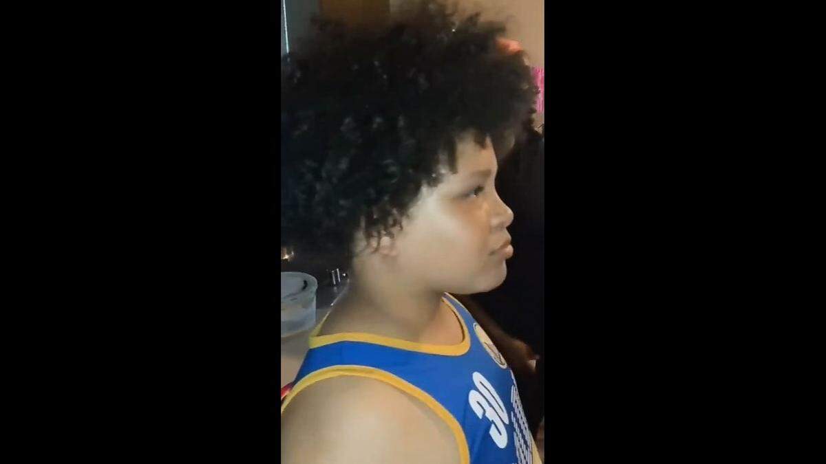Xaviar Siess is pictured in a Golden State Warriors jersey in a recent photo. Siess, 14, was killed Jan. 12, 2023 in a shooting at a bus stop on Portland Avenue.