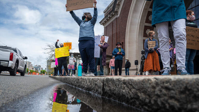 Photos: Protesters gather for reproductive rights rally outside of U.S. District Courthouse in downtown Tacoma
