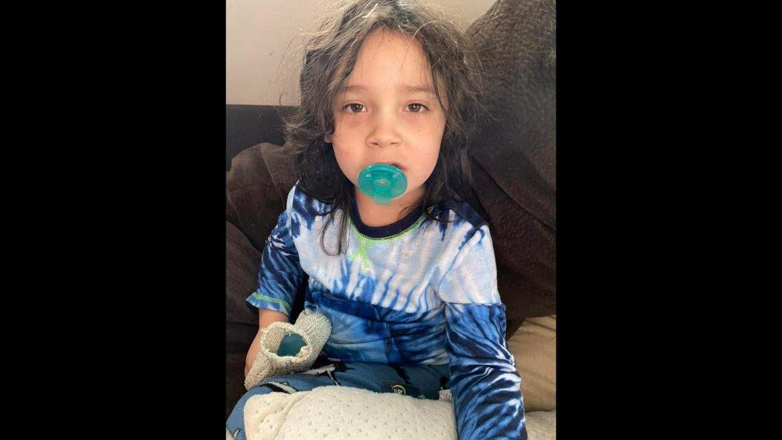 A 4-year-old wandered off from the Sarg Hubbard Park in Yakima, Washington, on Sept. 10, 2022. He was last seen wearing the shirt in this photo, but his hair is longer, police said.