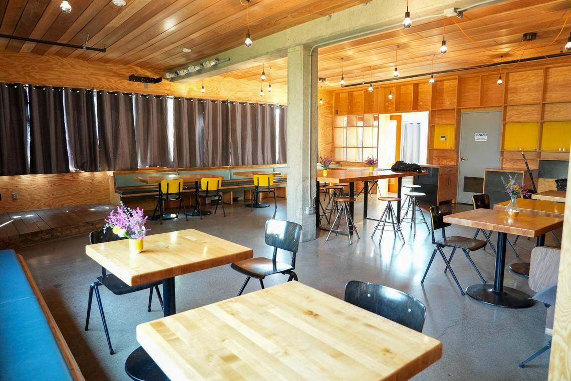 The building has been maintained, the Tribe said, including the cafe (shown here), lounge and commercial kitchen.