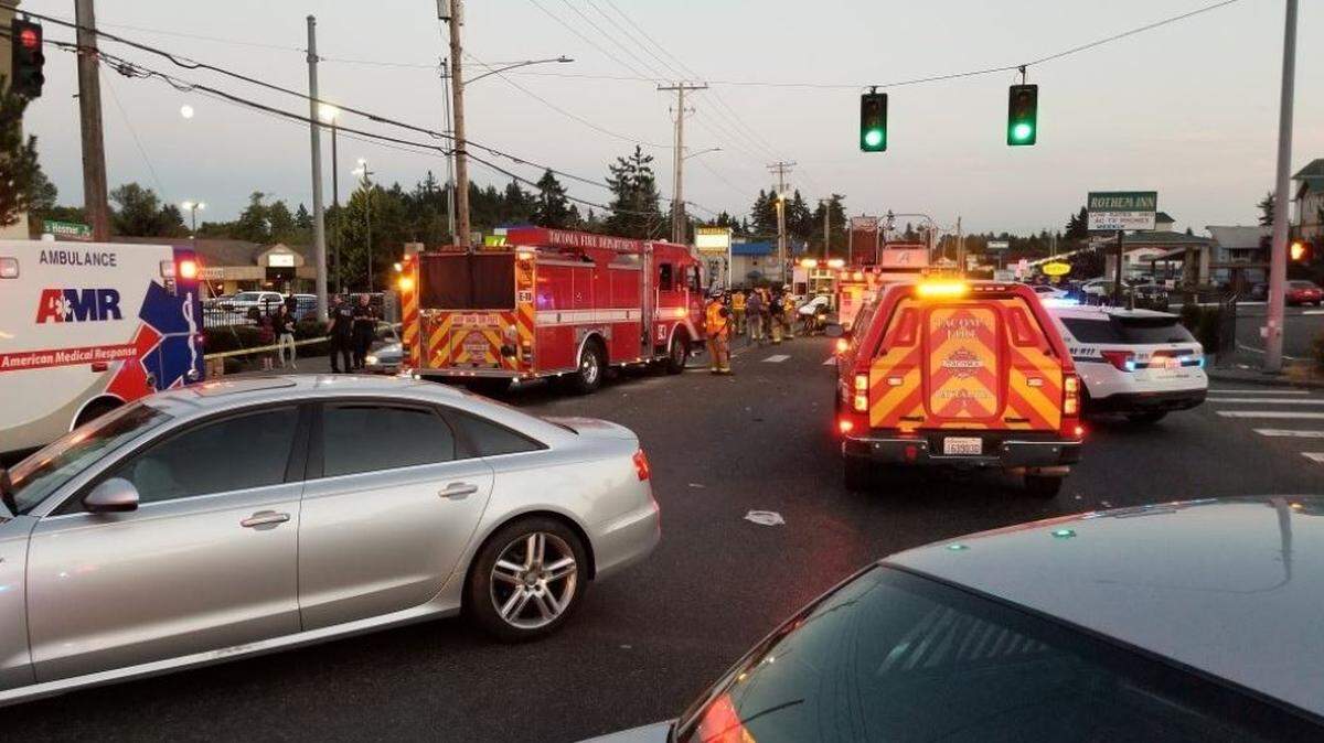 Two men were killed in a multi-vehicle crash at South Hosmer Street and South 86th Street in Tacoma on Thursday, Aug. 19, 2021.