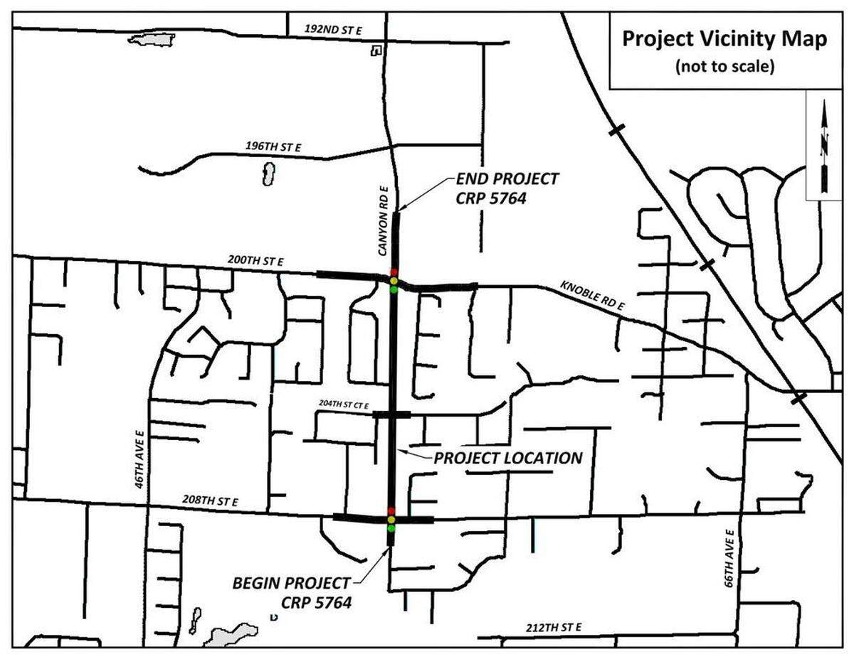In April 2024 the east leg of 200th Street East and Canyon Road East in Fredrickson, Wash. will be closed until mid-July, with a new detour in place.