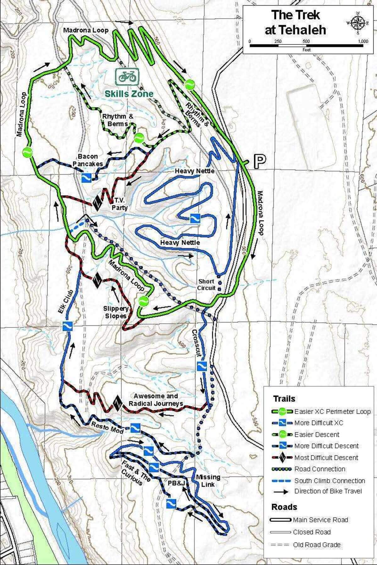 The Trek at Tehaleh is a 204-acre mountain bike park at 14998 170th Ave. E. The park has over six miles of trails, ranging in elevation and difficulty.