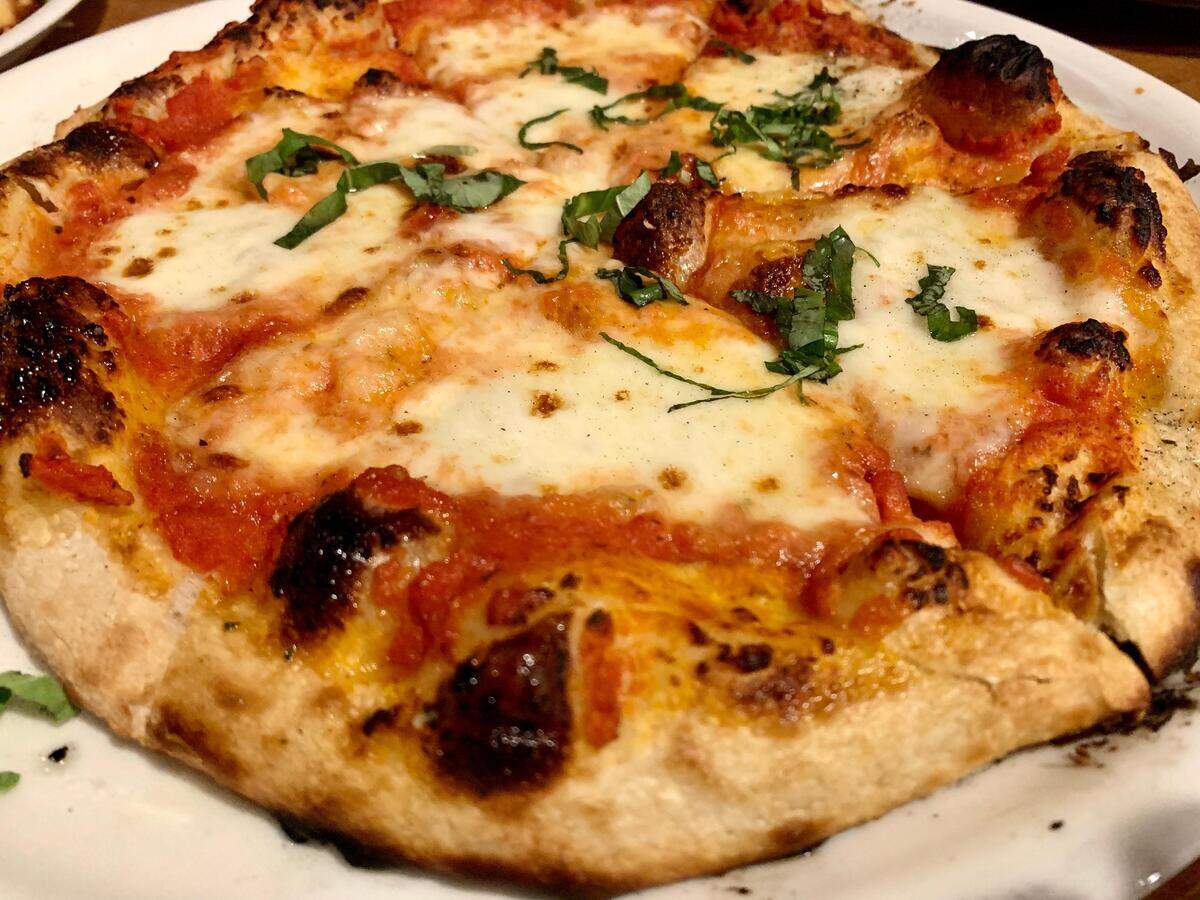 The Margherita pie at Fondi’s in Gig Harbor features housemade mozzarella (and nice cornicione).