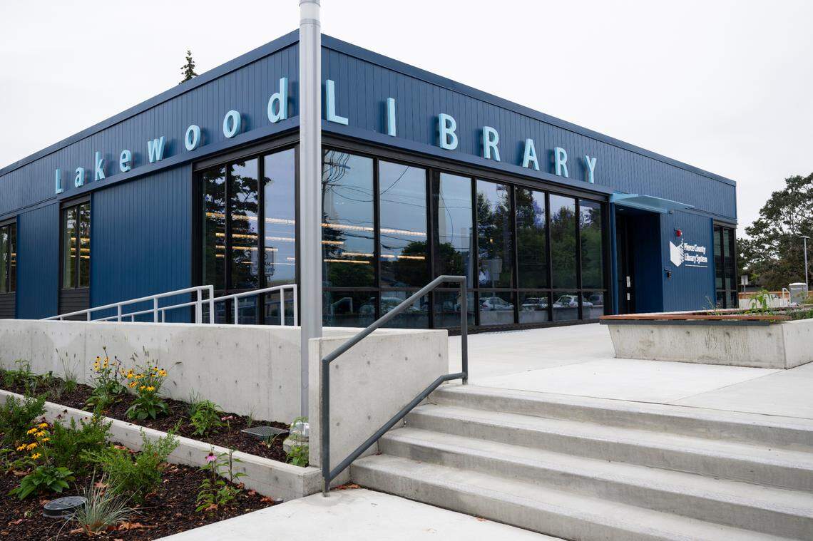 The new, interim Lakewood Public Library is finally set to open soon, on Tuesday, Sept. 10, 2024, in Lakewood, Wash.