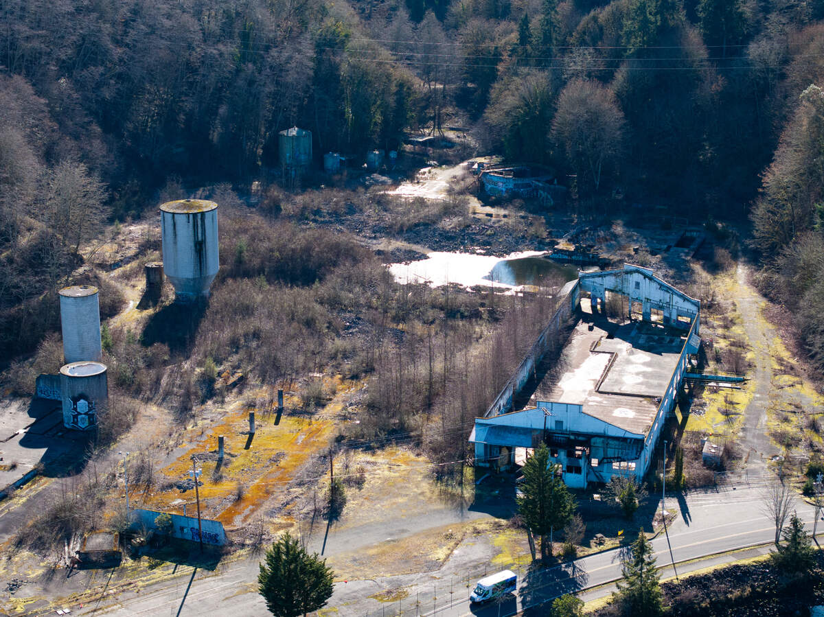 The proposed site of a development called The Cove, on Tuesday, Feb. 11, 2025, in Steilacoom, Wash.