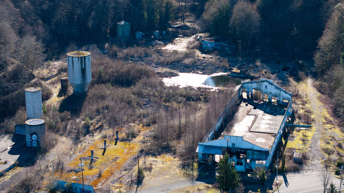 The proposed site of a development called The Cove, on Tuesday, Feb. 11, 2025, in Steilacoom, Wash.