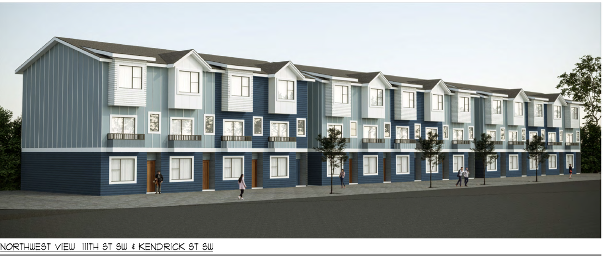 This rendering was included in plans for Kendrick Townhomes, set to be developed at 4500-4504 111th St. SW in Lakewood.