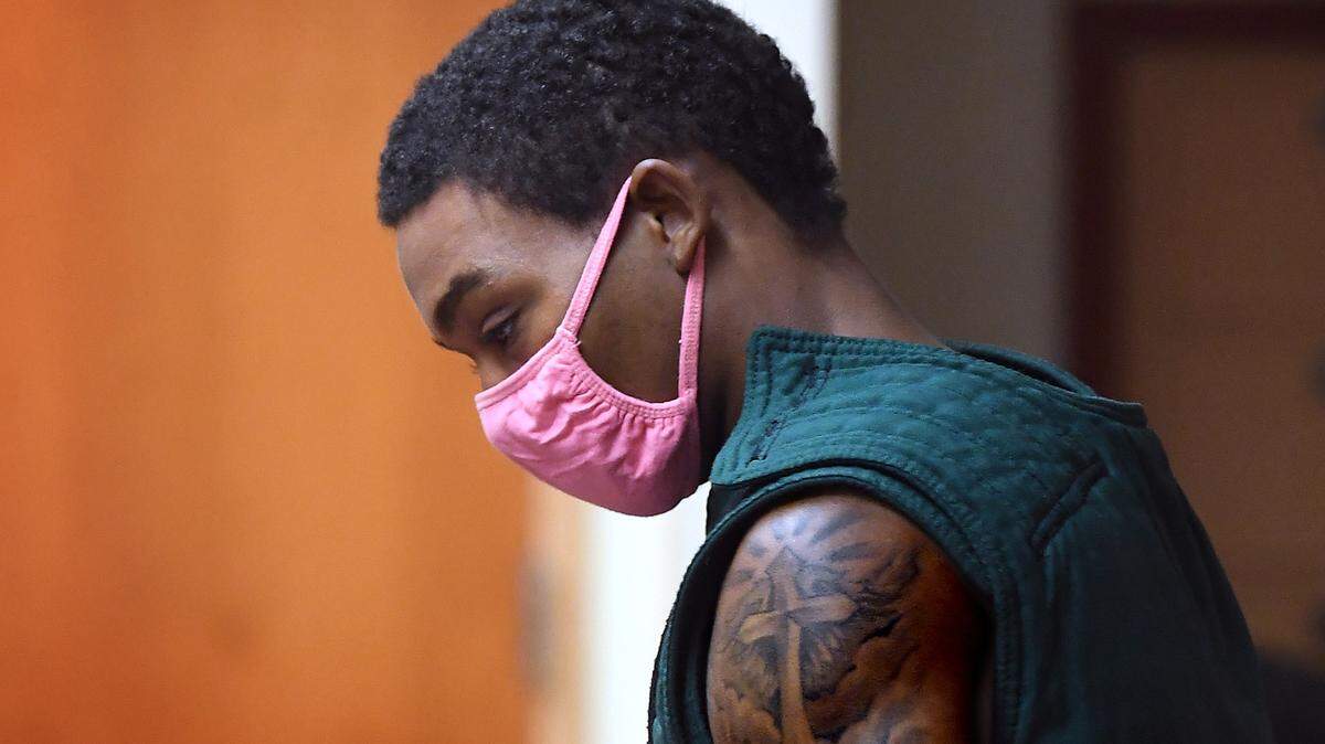 Maleke Pate appears in Pierce County Superior Court in Tacoma, Washington on Tuesday, Aug. 2, 2022.