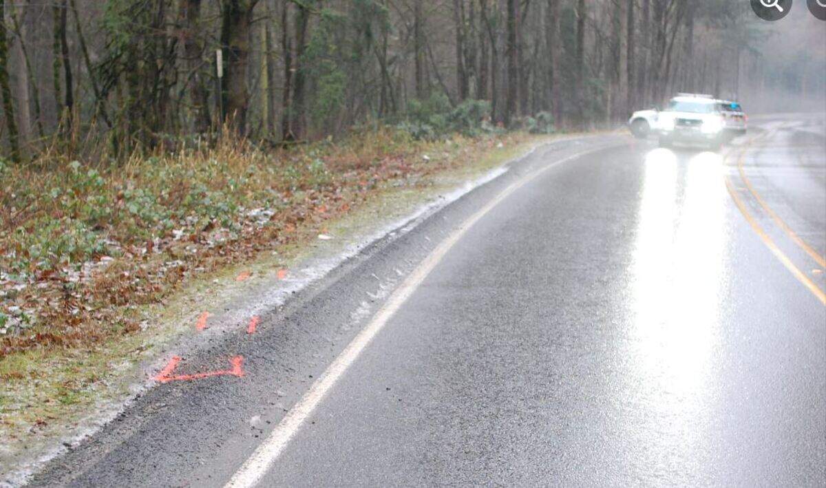 The scene of a fatal single-vehicle crash Saturday, Dec. 24, 2022, on Canyon Road East.