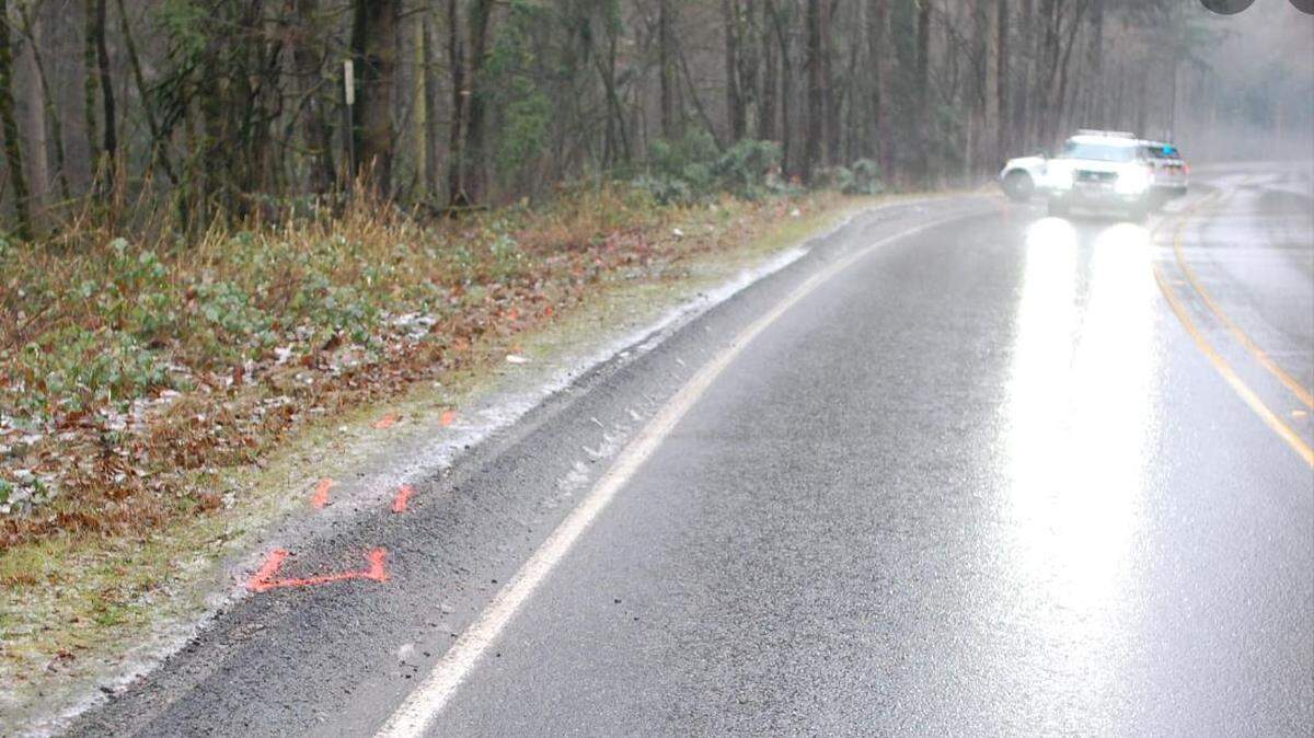 The scene of a fatal single vehicle crash on Canyon Road East Saturday morning.