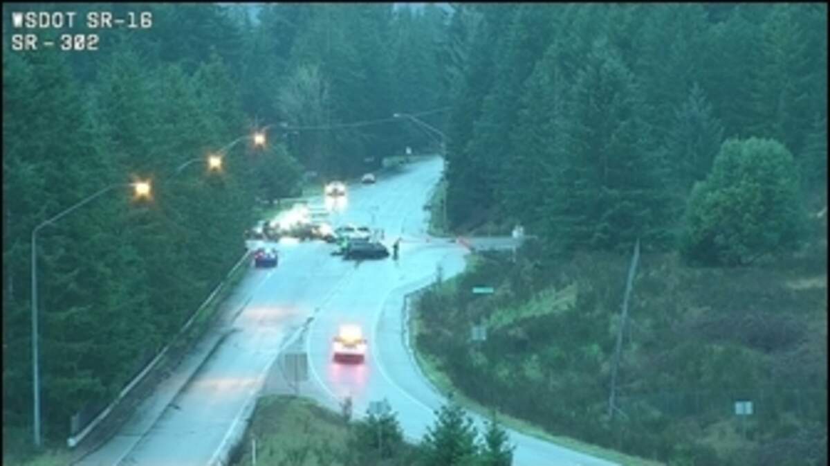 A three-car collision near the State Route 16 exit to State Route 302 killed one person and sent two to the hospital. The exit ramp is fully blocked with no estimated time of reopening.