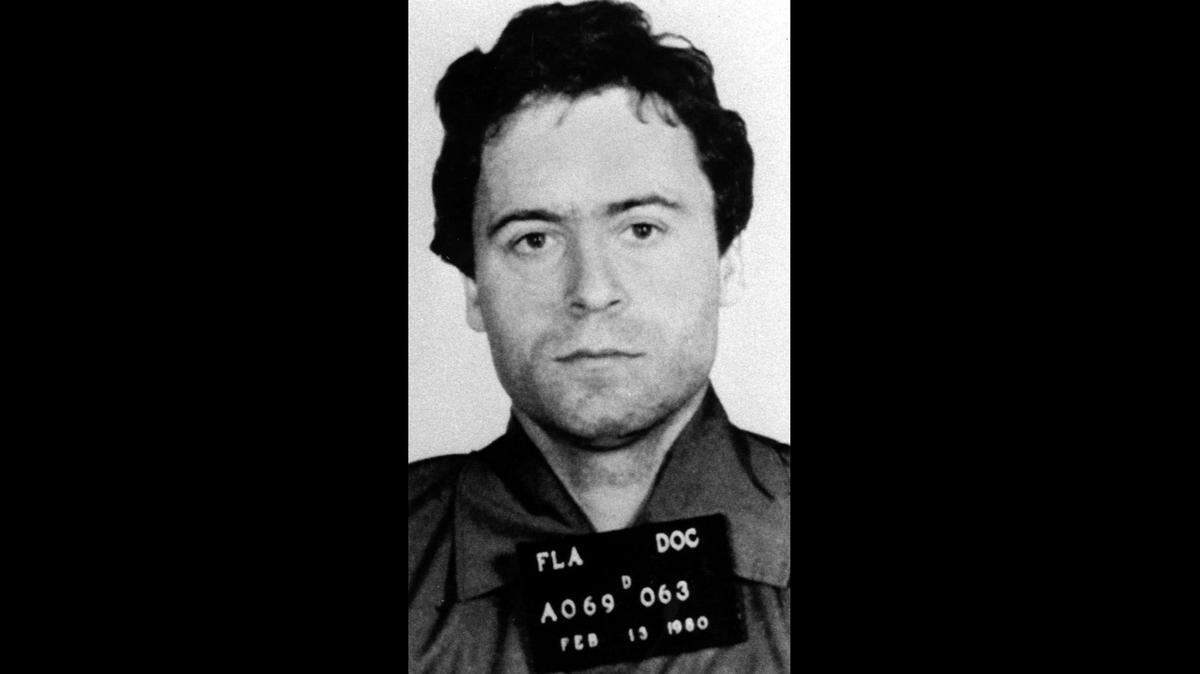 A February 1980 police mug shot of murder suspect Ted Bundy.