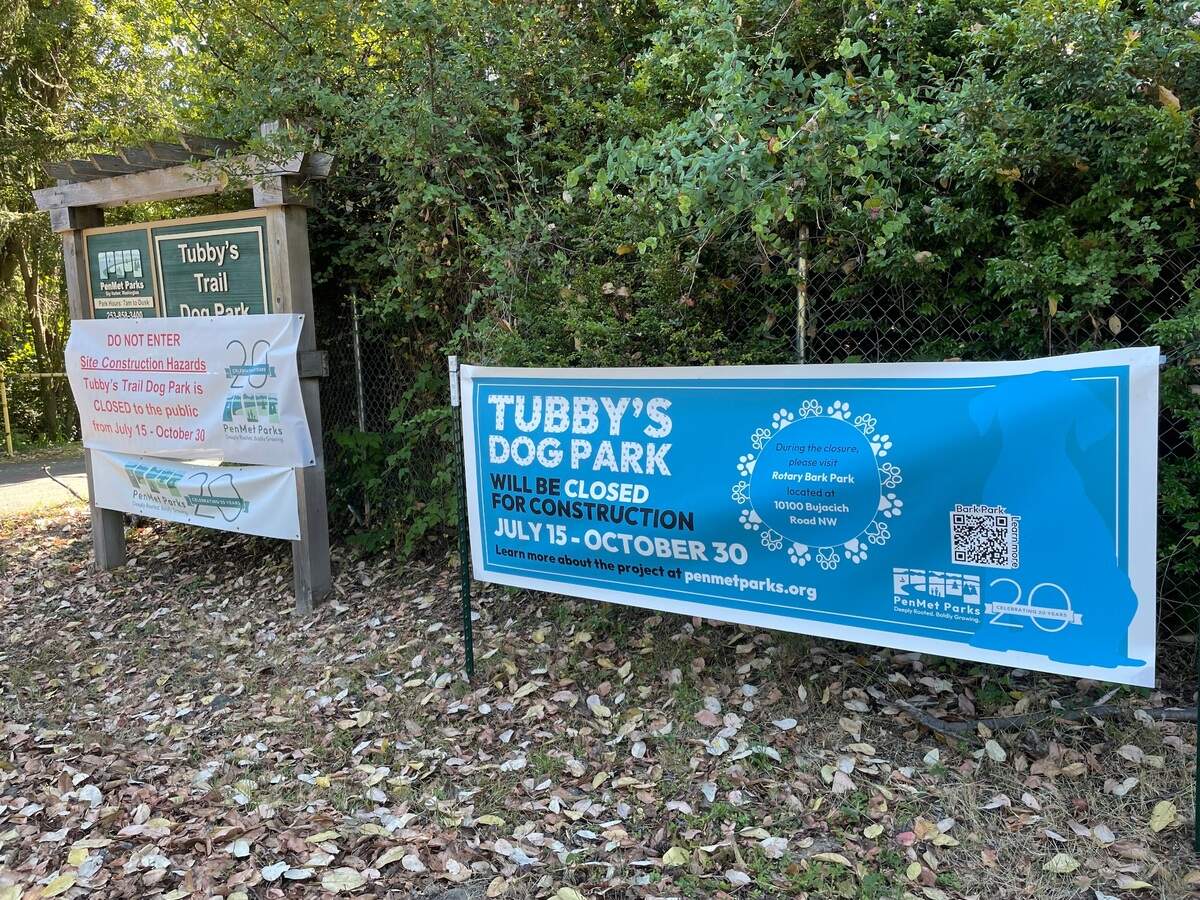 Tubby’s Trail Dog Park is closed from July 15 to Oct. 30.