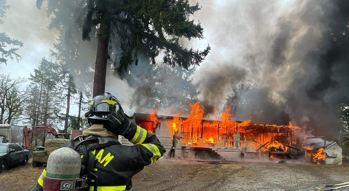 A fire broke out Thursday afternoon at a mobile home in Graham. Fire officials said the blaze destroyed the residence and injured one person who was transported to an area hospital.