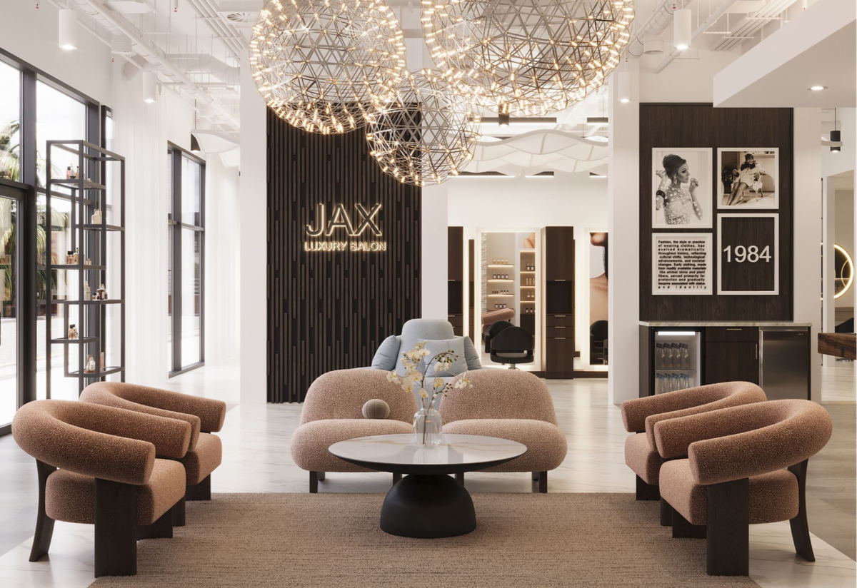 A projected interior design for JAX Luxury Salon’s new location at the Peninsula Shopping Center. The hair salon and spa, currently located at 3111 Harborview Dr. Suite 100, aims to relocate to the shopping center on Judson Street in Gig Harbor, Wash., by Thursday, May 1, 2026.