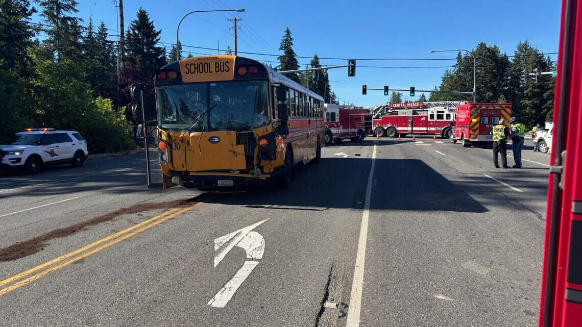 Graham-area school bus crash closes SR 161, one in critical condition