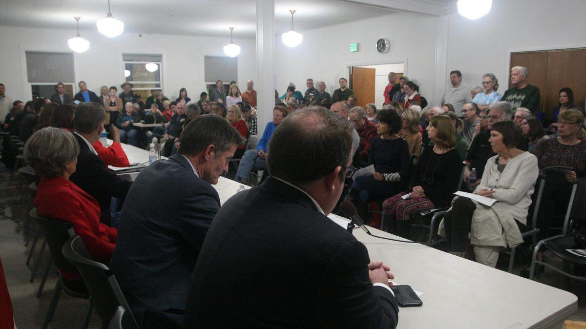 Midterm election candidates face a large crowd of Key Peninsula residents during a candidate forum on Oct. 9.