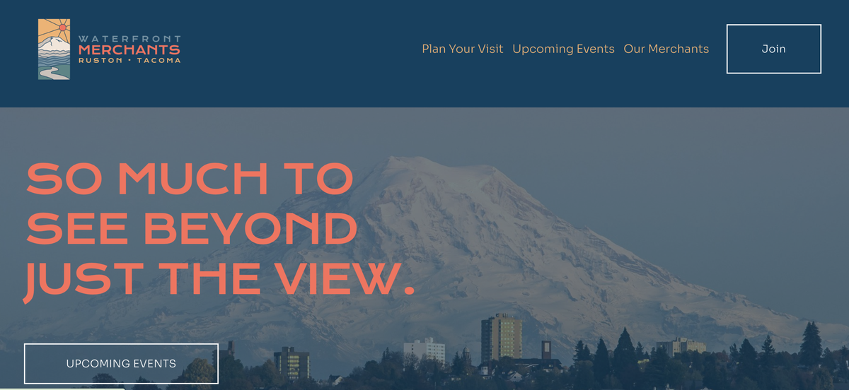 A screenshot of the Waterfront Merchants’ website, which launched in September.