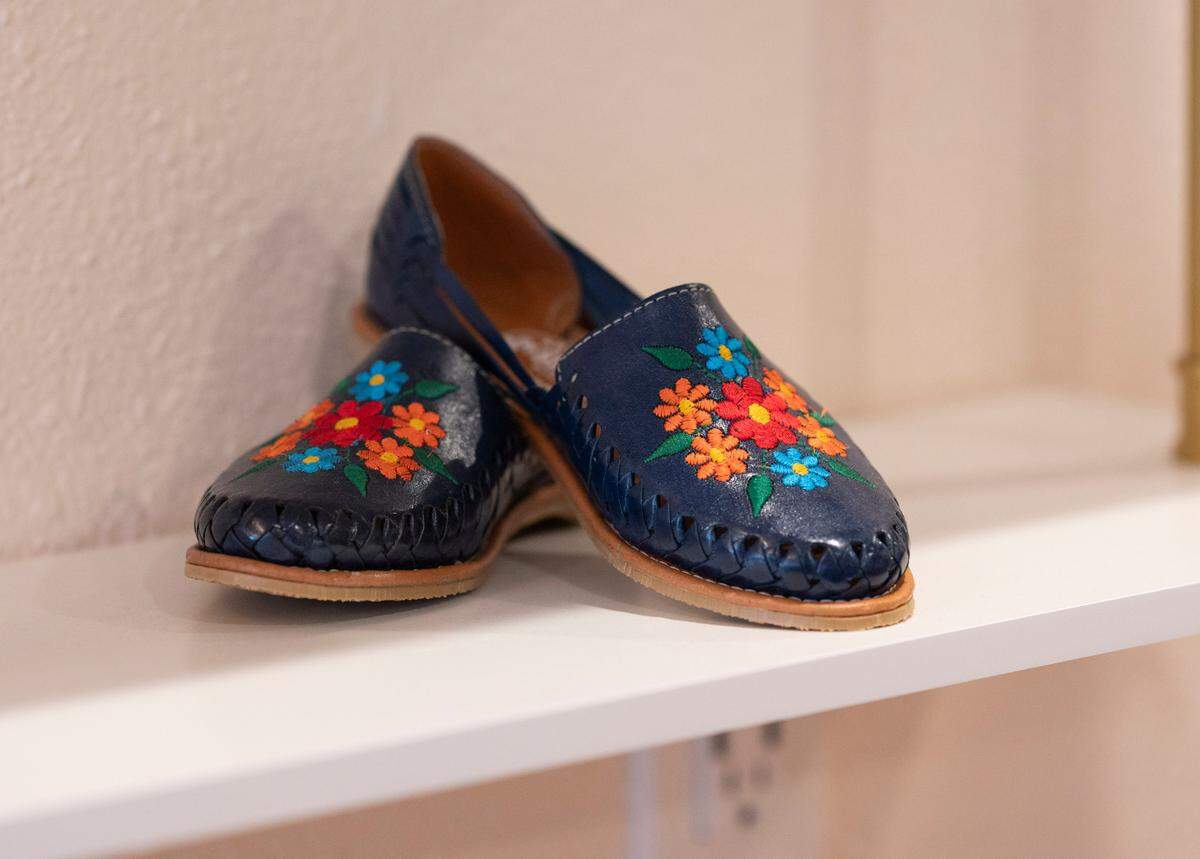 Huaraches and other goods from Latin countries are available at Nuestro Barrio, on Wednesday, May 1, 2024, in Puyallup, Wash.