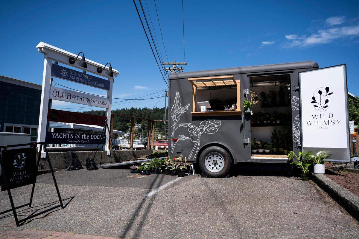 A view of the Wild Whimsy Plant Co. mobile plant shop on Harborview Drive in Gig Harbor, Wash. on Thursday, July 21, 2022.