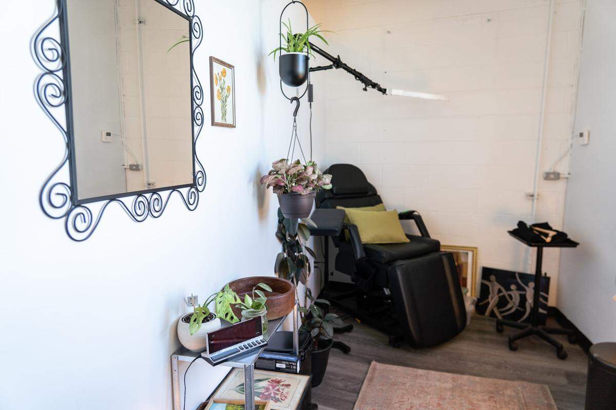 A small tattoo parlor sits at the back of Ropa, where tattoo artist Amy Kiuchi will take appointments.