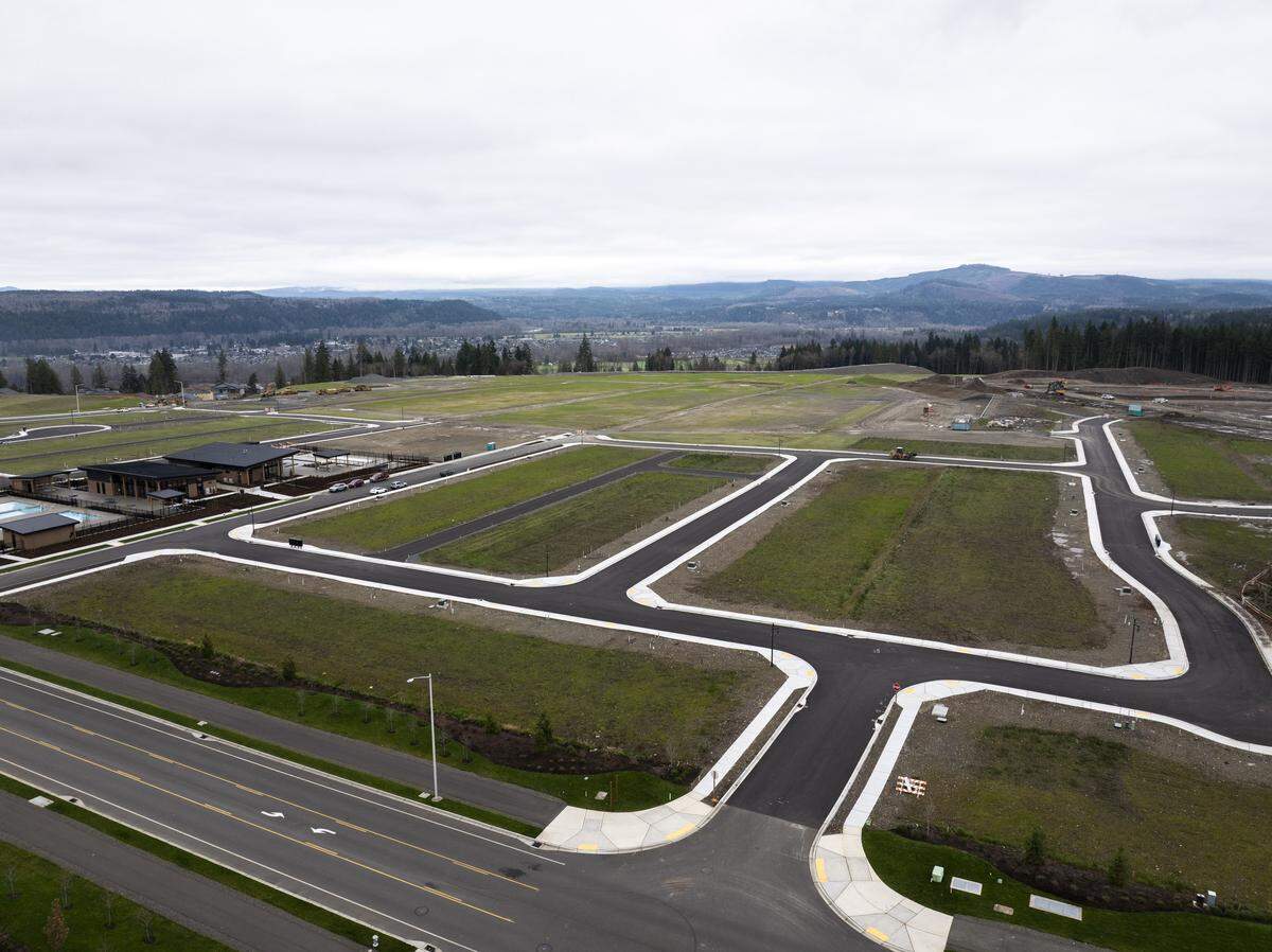 The Club at Uplands is a new development that will bring 1,000 homes. The site is shown here on Thursday, Jan. 15, 2026 in South Hill, Wash.