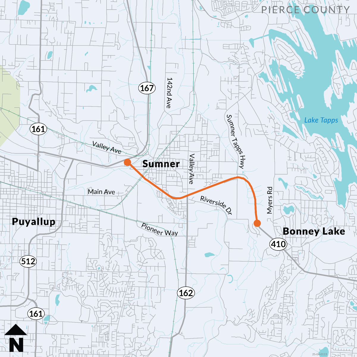 Road repaving work will begin in Sumner on State Route 410 between State Route 167 and Myers Road in July 2025.