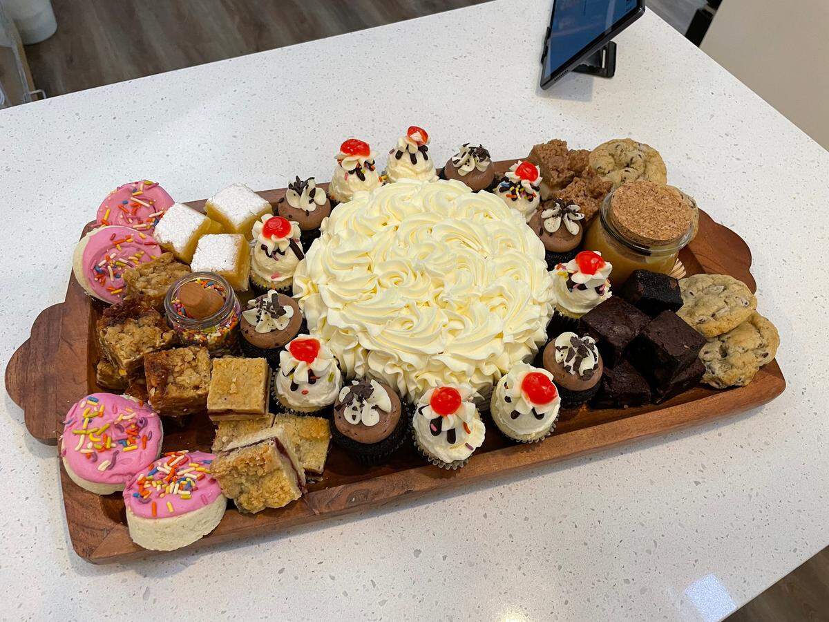 Although cakes remain Harbor Cake’s most ordered items, the owner, Katie Wright, has gradually added other desserts to the menu, including a dessert charcuterie board.