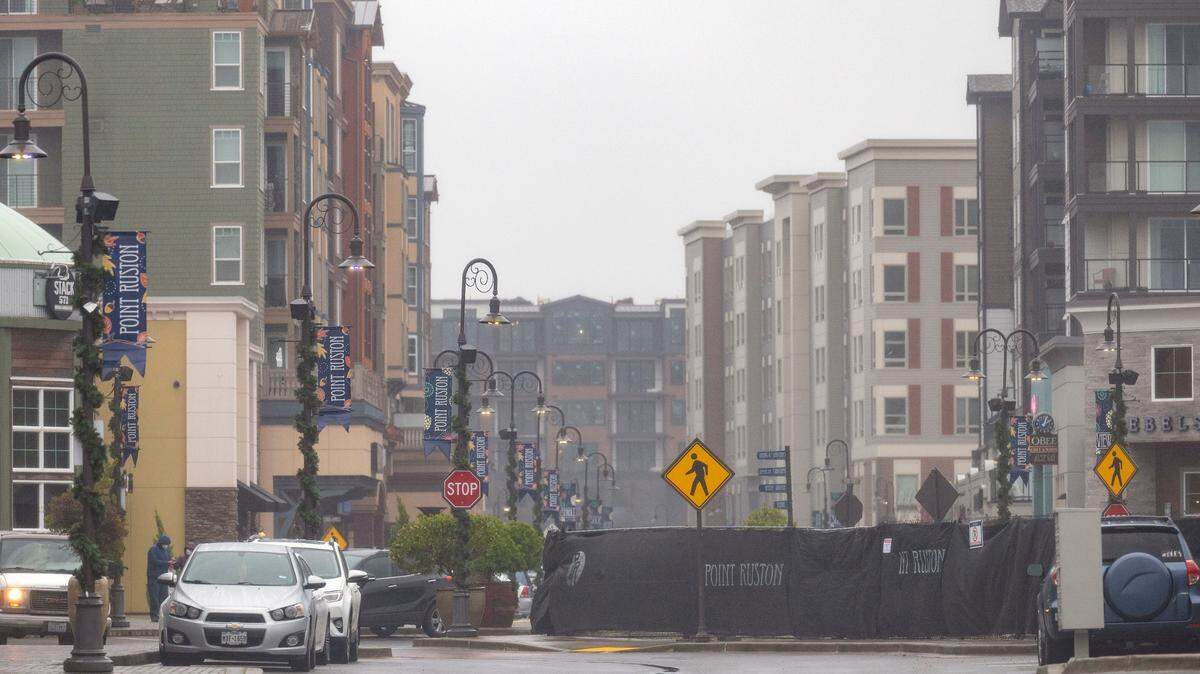The Point Ruston Development, is a mixture of housing, retail and commercial space built on the former Asarco smelter property adjacent to Commencement Bay in between the town of Ruston and the city of Tacoma. Started in 2008, it has expanded to an estimated total square footage of 1 million to 1.3 million square feet along the water front.