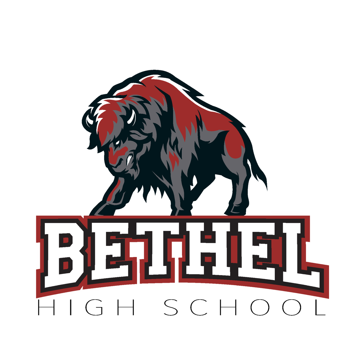 Concept art for the new Bethel High School Bison. The school changed its mascot to comply with a new state law banning Native-related mascots or team names.