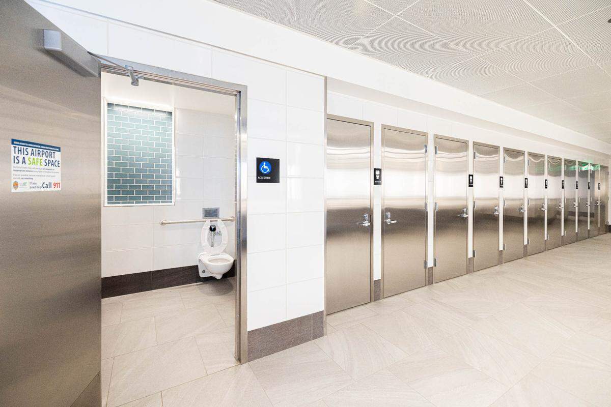 The all-gender restroom is now open at SEA Airport and is located between gates D1 and D2.