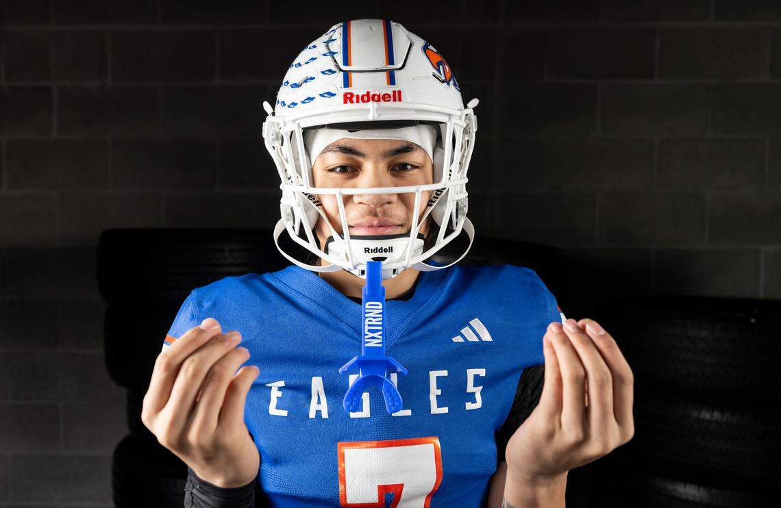 The News Tribune 2024 All-Area first-team defensive back selection DJ Taape, Graham-Kapowsin, poses for a portrait at Mount Tahoma High School, on Sunday, Dec. 8, 2024, in Tacoma.