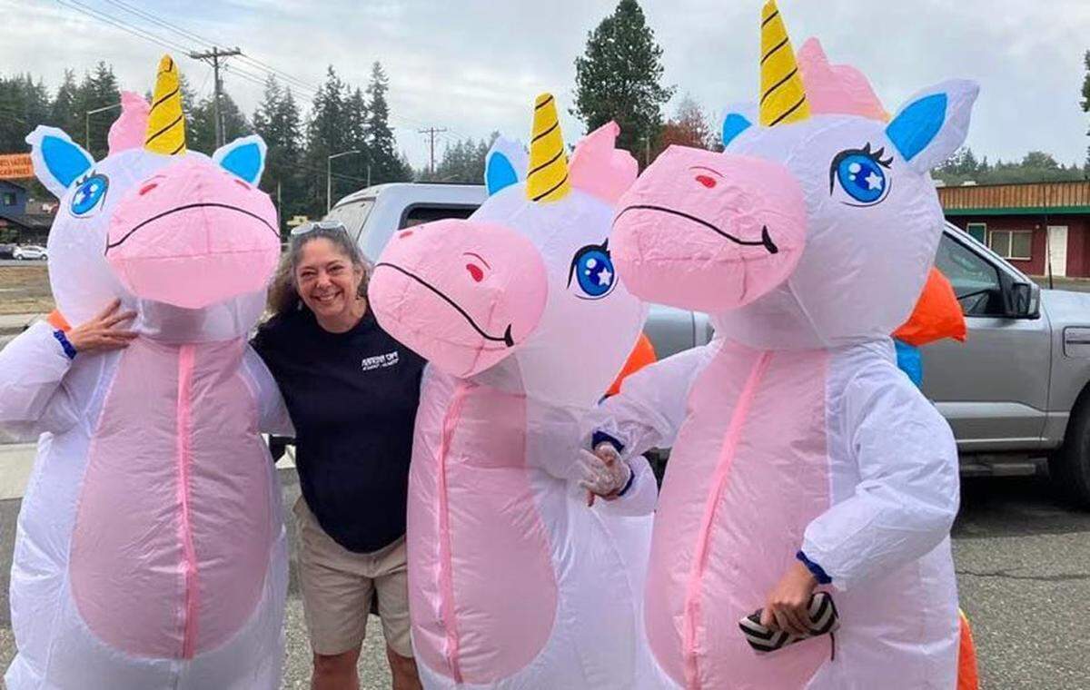 A herd of unicorns stopped by Madrona Cafe in Key Center to bring some cheer to the owners.&nbsp;