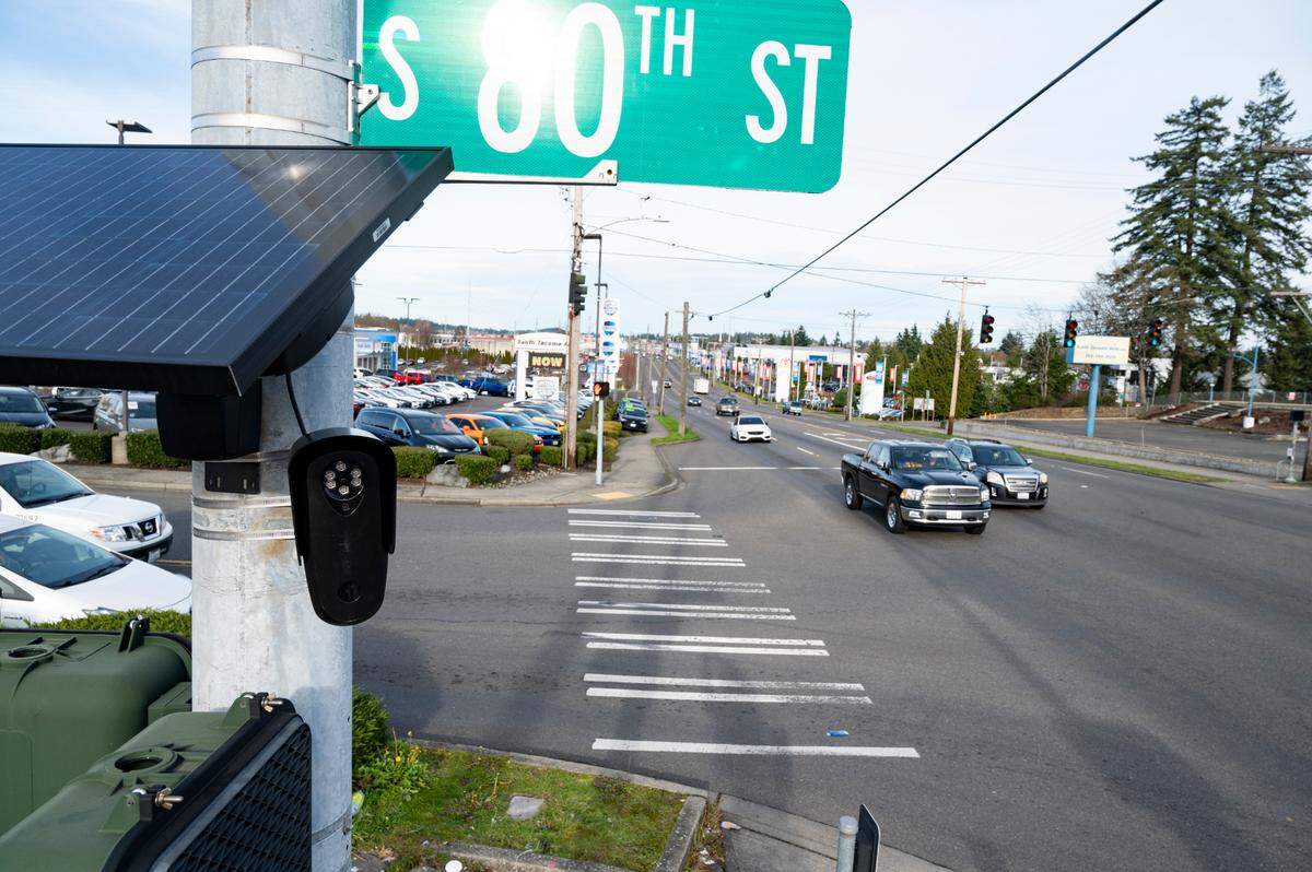 Lakewood has had 31 Flock Safety automated license-plate readers active across the city since early October, which Lakewood police officials say will assist authorities in catching stolen vehicles and solving other crime, Wednesday, Dec. 13, 2023, in Lakewood.