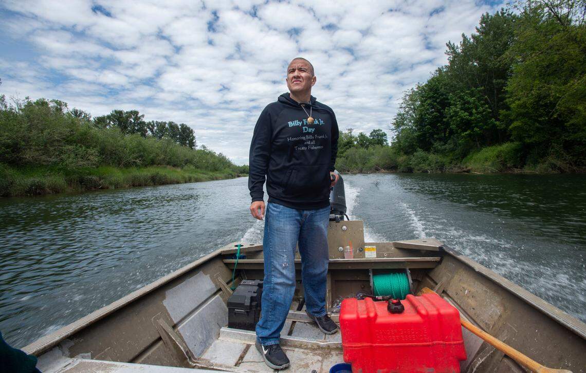 “We need to focus on sustainability and making sure we have this resource,” said Willie Frank, chairman of the Nisqually Tribe, while reflecting on the Chinook salmon harvest that has dwindled every year due to the damming effect of Interstate 5 as it crosses the Nisqually River delta.
