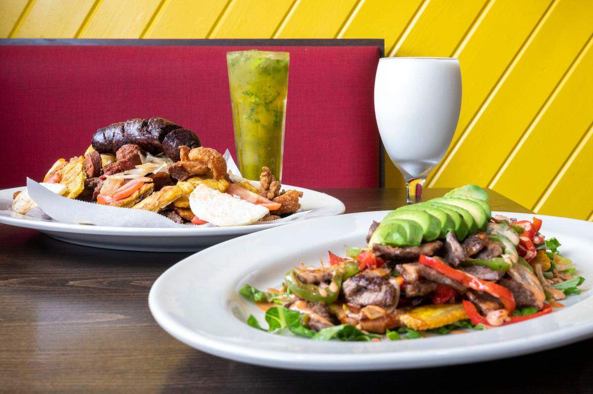El Parche Colombiano specializes in traditional dishes including picada (back), a generous platter with four meats, plantains, arepas, and patacones. Latin American food, steeped in masa, can be a good choice for gluten-free dining, dietitian Anca Soloschi agreed.