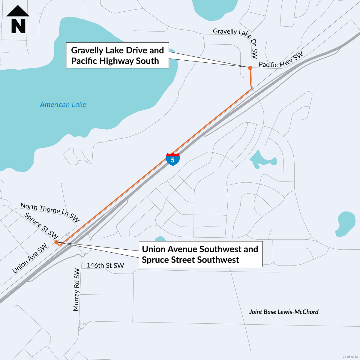 A map shows the route of a new 1.3-mile Gravelly-Thorne Connector trail that will connect Tillicum and Lakewood by fall 2026.