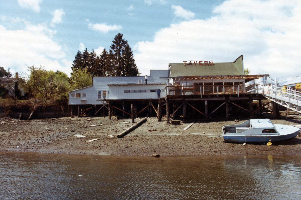 The Tides Tavern has been a Gig Harbor staple for half a century. This photo shows the tavern around 1973.